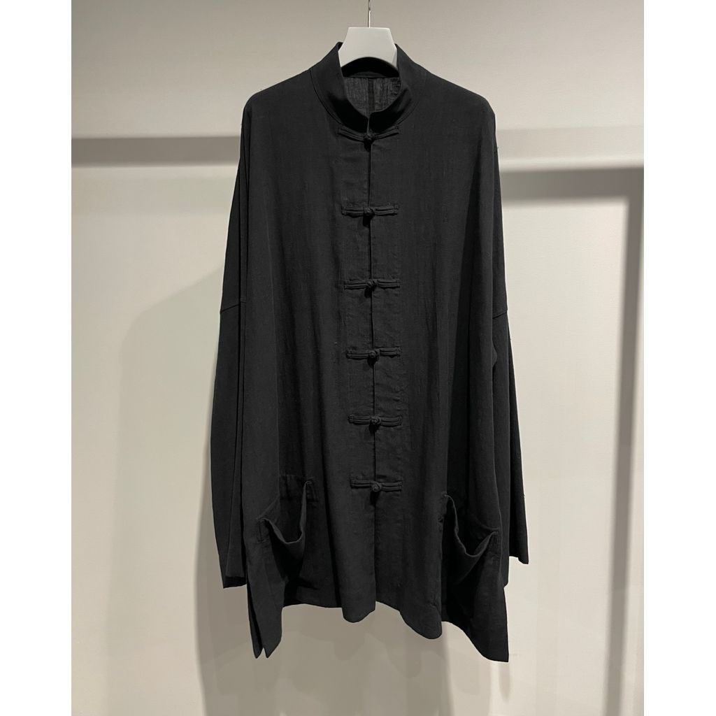 Y's for men RY/LI CLOTH CHINA BUTTON STAND COLLAR SHIRT