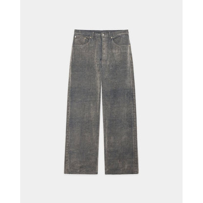 marka Velvet-Flocked Organic Cotton Denim / Cylinder Fit Jeans