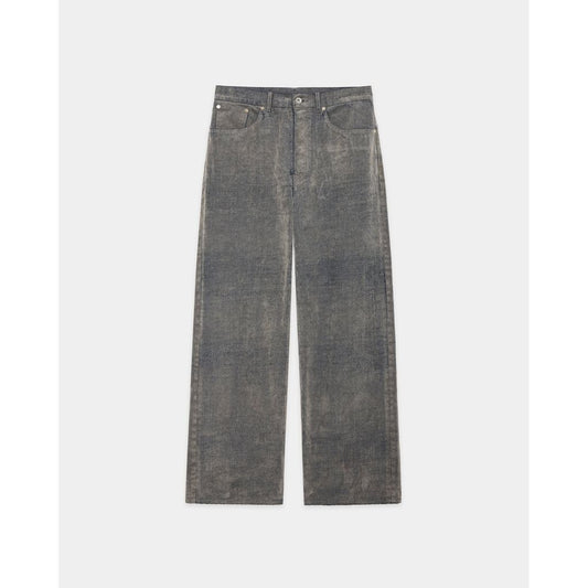 marka Velvet-Flocked Organic Cotton Denim / Cylinder Fit Jeans