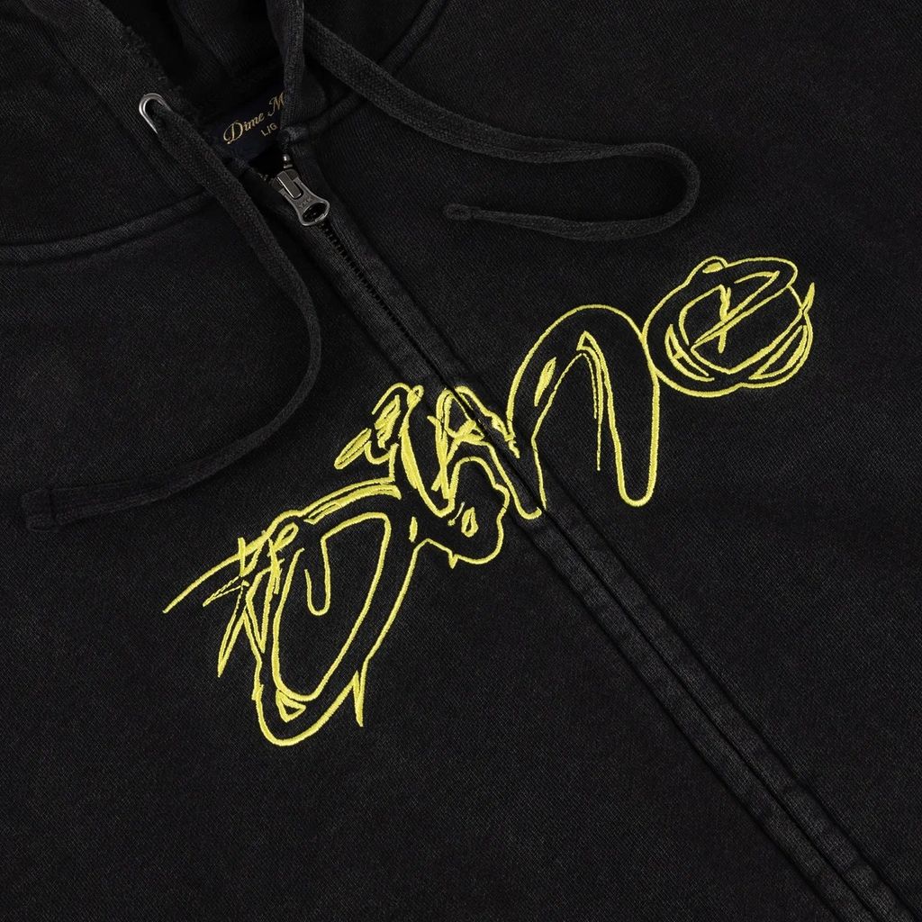 Dime Distressed Terry Zip Hoodie