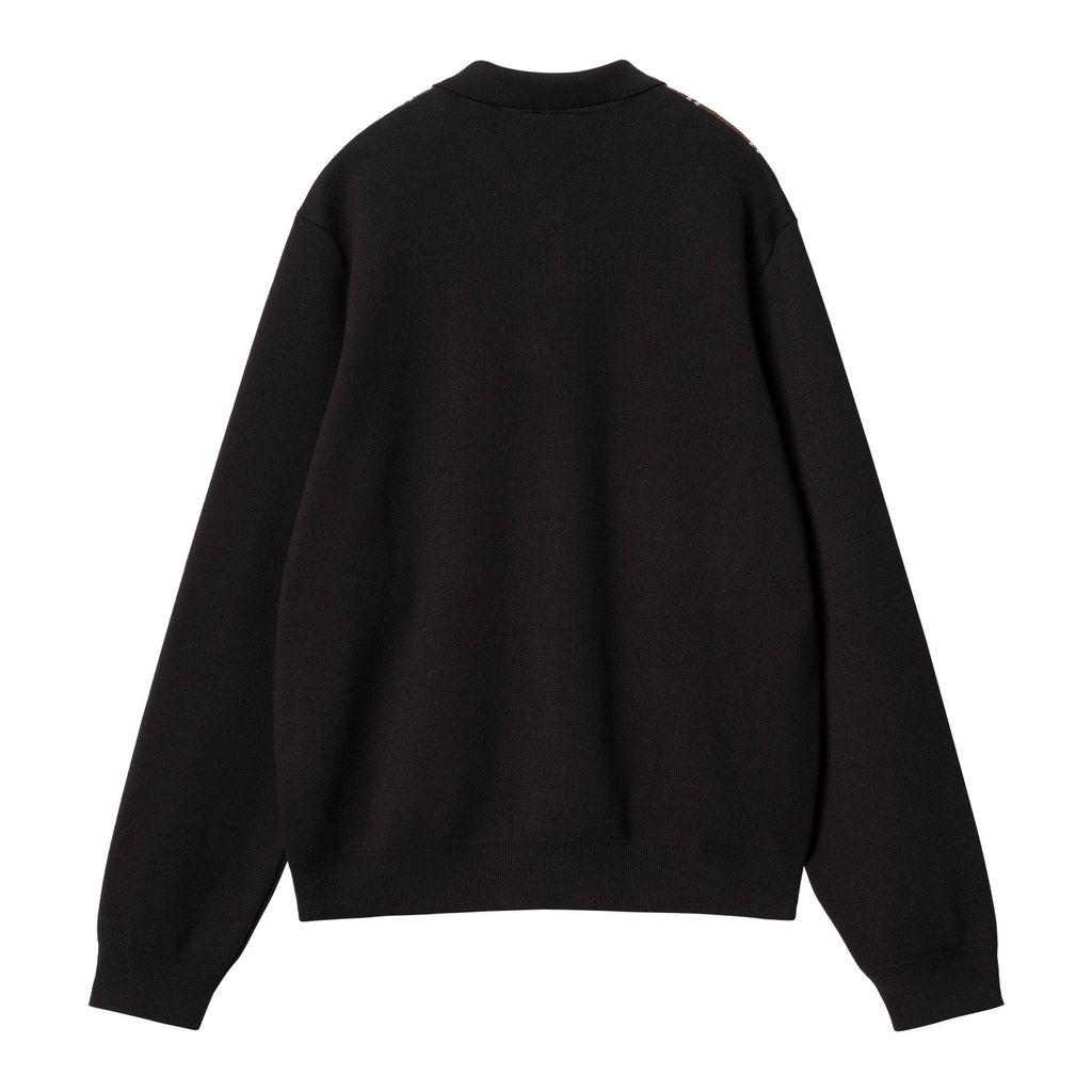 CARHARTT WIP  L/S ARLO POLO - Black / Kendricks Stripe