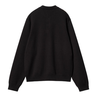 CARHARTT WIP  L/S ARLO POLO - Black / Kendricks Stripe