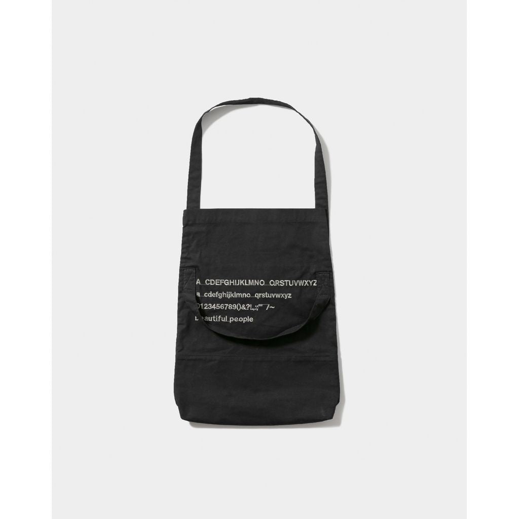 beautiful people  alphabet embroidery flap bag