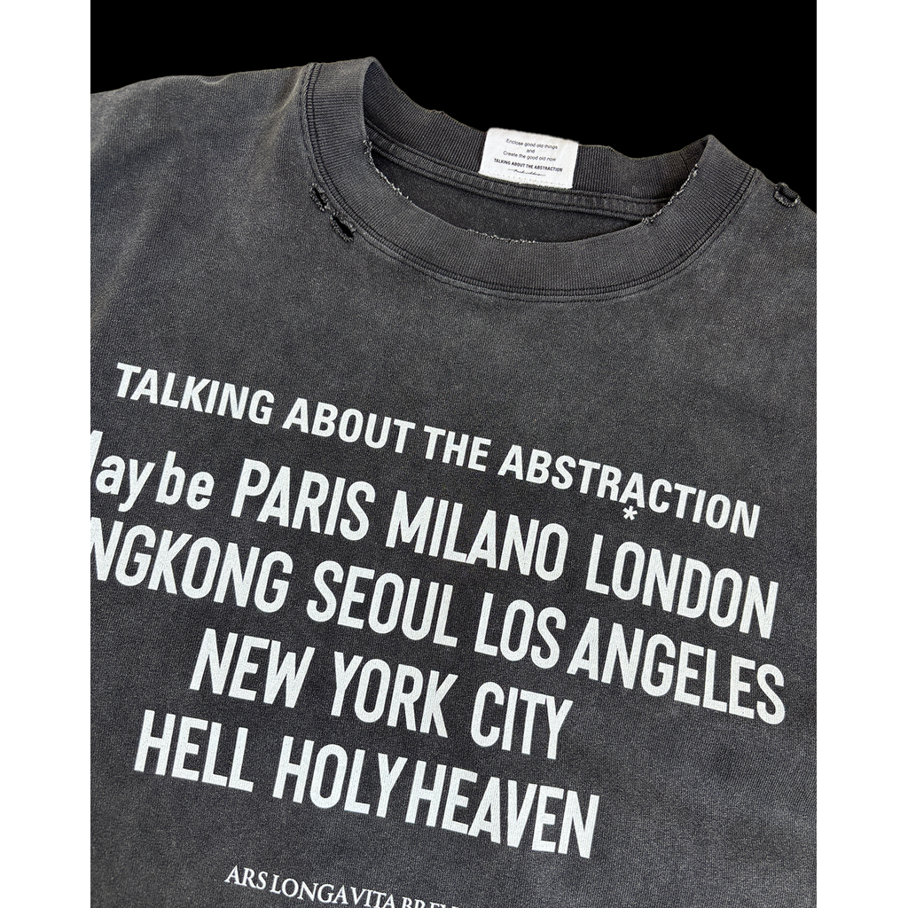 TALKING ABOUT THE ABSTRACTION TRANSCRIPTION WORLD WIDE TEE