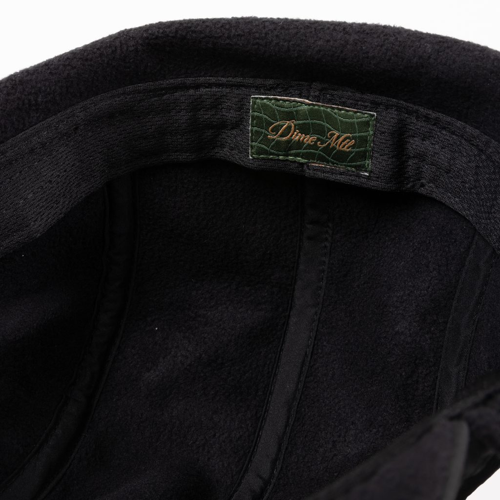 Dime Cursive Earflap Cap  Black