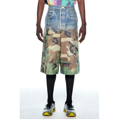 TOLQ  Gradation Printed Denim Pants×Cargo Shorts