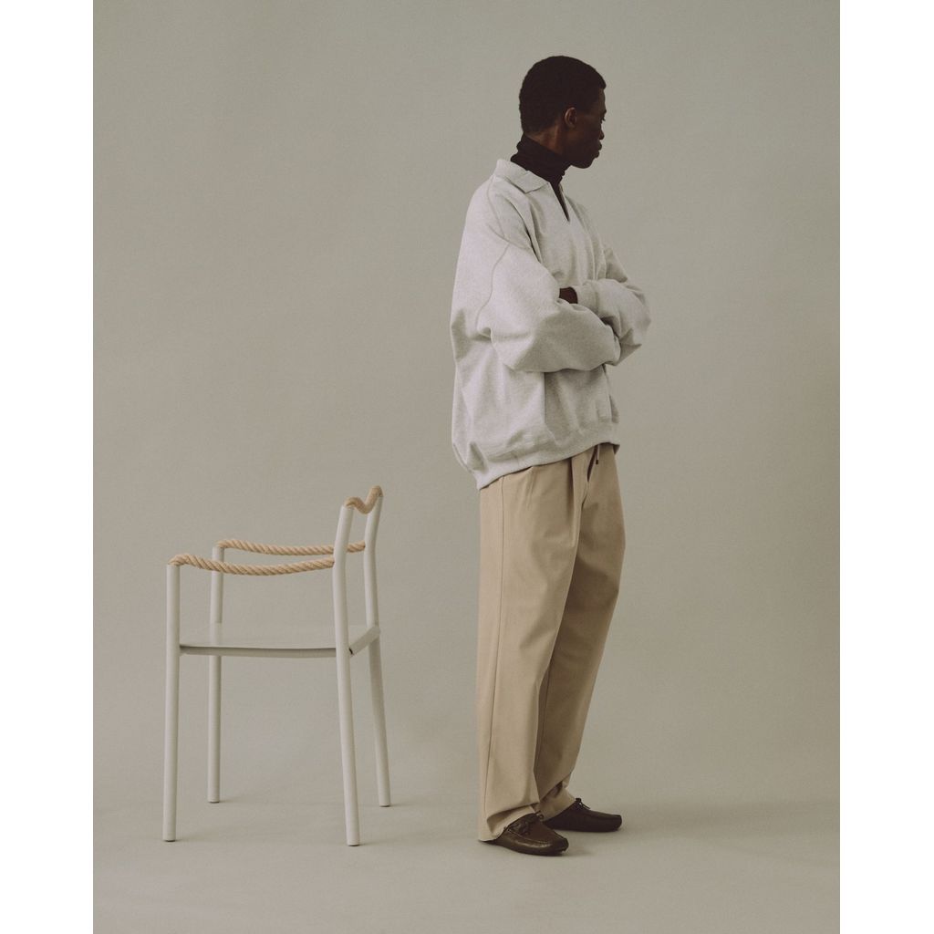 MARKAWARE Organic Cotton Gabardine Double Pleated Easy Trousers