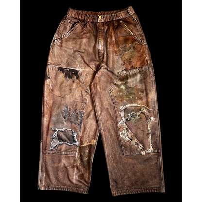 TALKING ABOUT THE ABSTRACTION PRINT DUCK WIDE PANTS