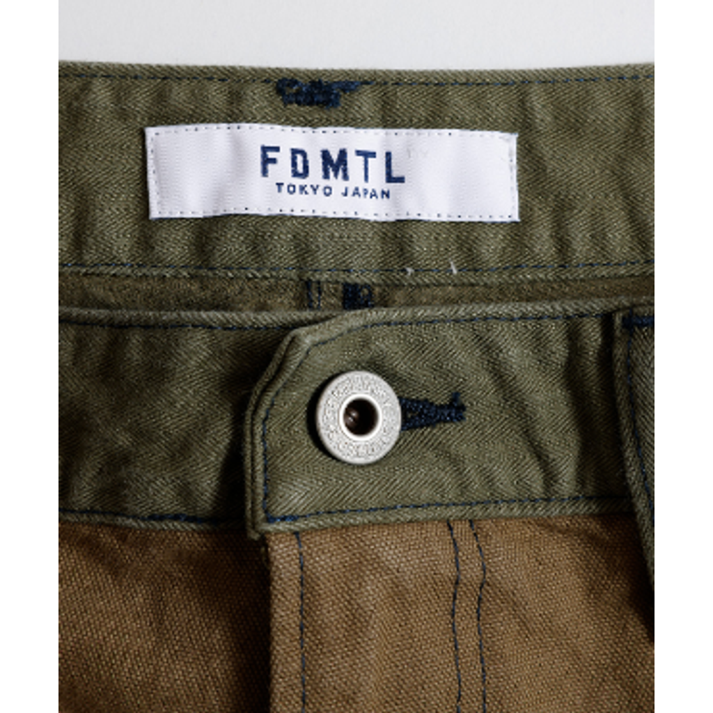 FDMTL FA26PN12C PATCHWORK DOUBLE KNEE PANTS RINSE