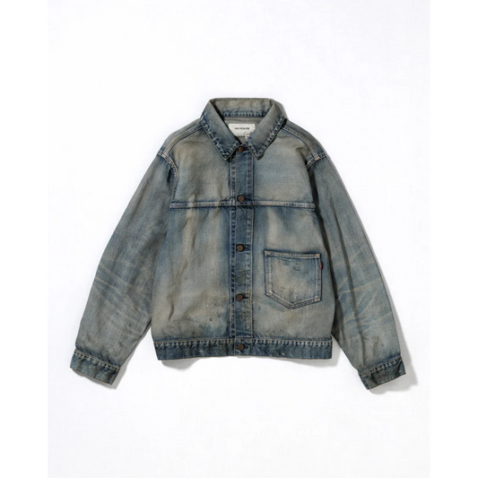 ANACHRONORM  DAMAGED DENIM JACKET LIGHT INDIGO