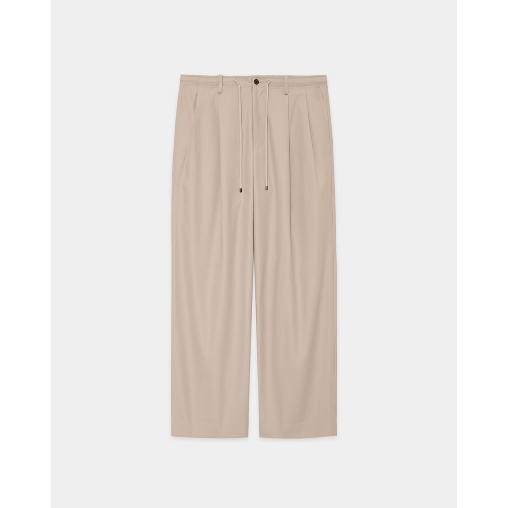 MARKAWARE Organic Cotton Gabardine Double Pleated Easy Trousers
