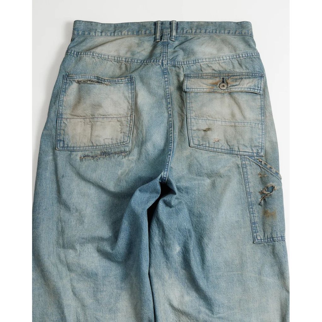 ANACHRONORM REMAKED DOUBLEKNEE DENIM PAINTER PANTS INDIGO (REMAKE)
