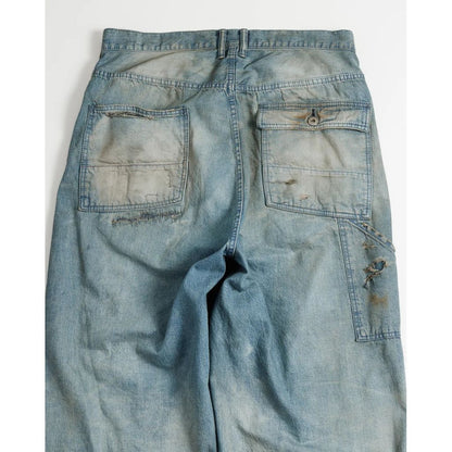 ANACHRONORM REMAKED DOUBLEKNEE DENIM PAINTER PANTS INDIGO (REMAKE)