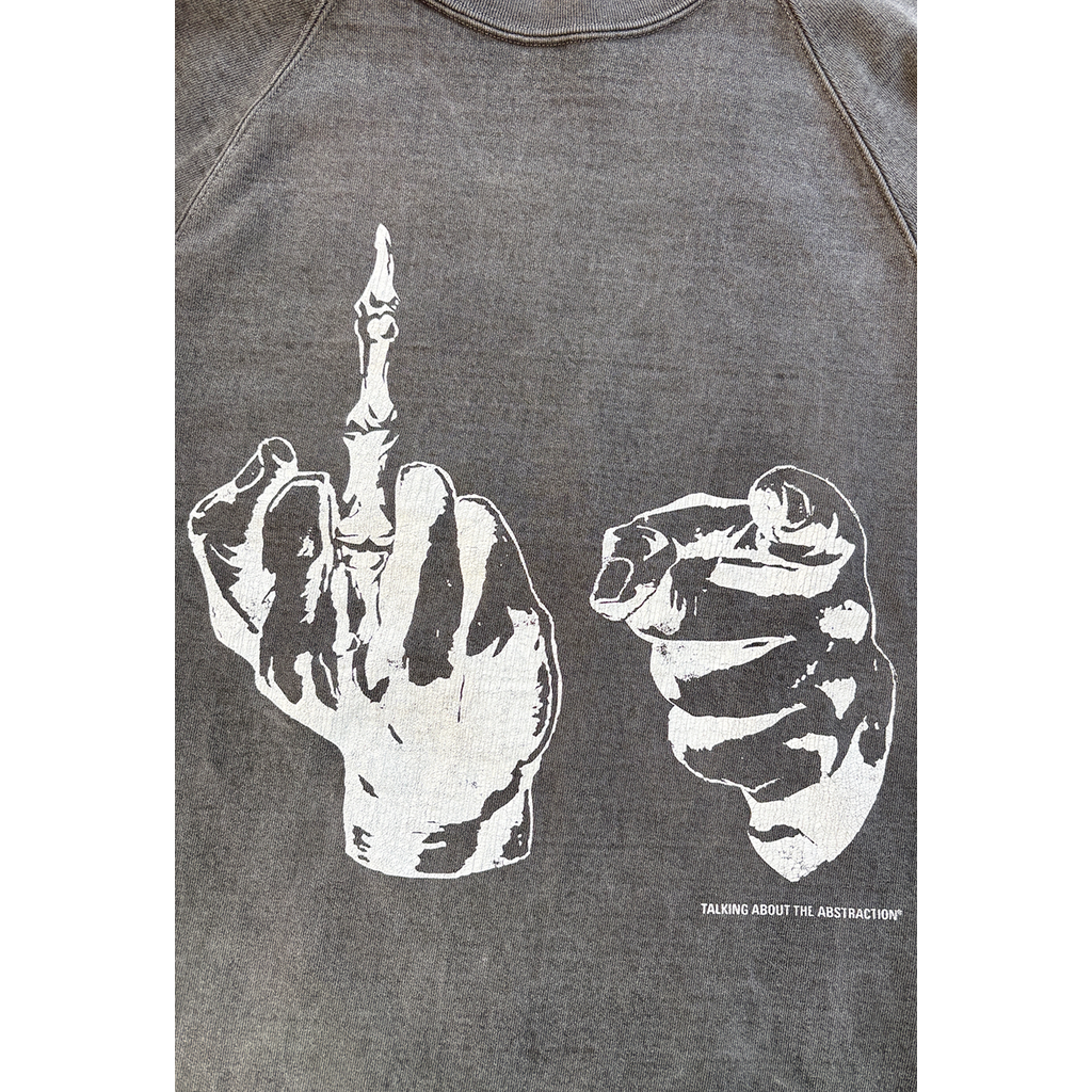 TALKING ABOUT THE ABSTRACTION OVER DYE PRINT RAGLAN TEE