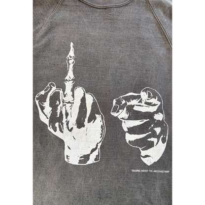 TALKING ABOUT THE ABSTRACTION OVER DYE PRINT RAGLAN TEE