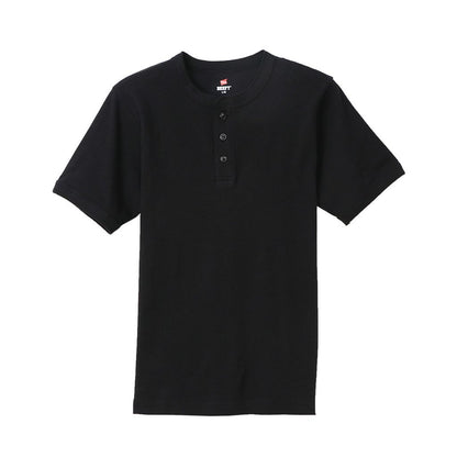 Hanes  BEEFY リブヘンリーネックTシャツ