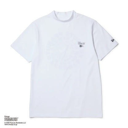NEW ERA 半袖 ミッドネック Tシャツ Vintage PEANUTS ピーナッツ GOLF Circle ロゴ ホワイト