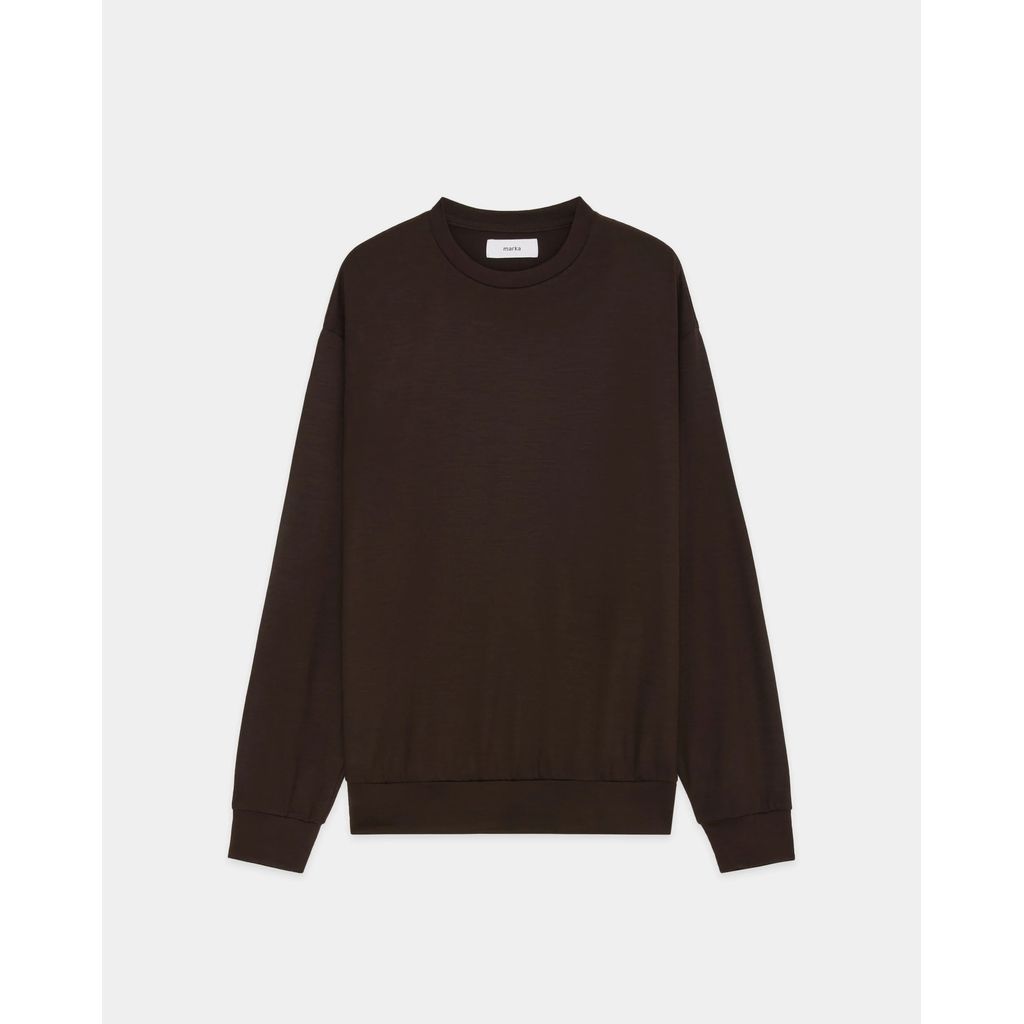 marka  Super 100s Washable Wool Jersey / Crew Neck L/S Tee