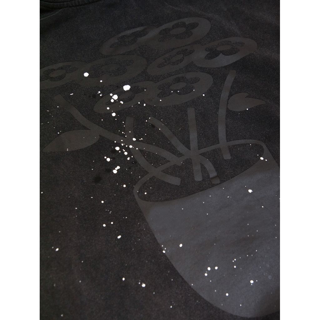 VANDY THE PINK Washed paint Splash Flower Hoodie