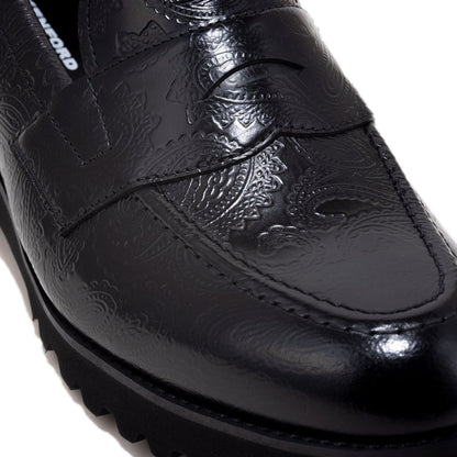 KENFORD MENS TANK SOLE LOAFERS / BLACK PAISLEY