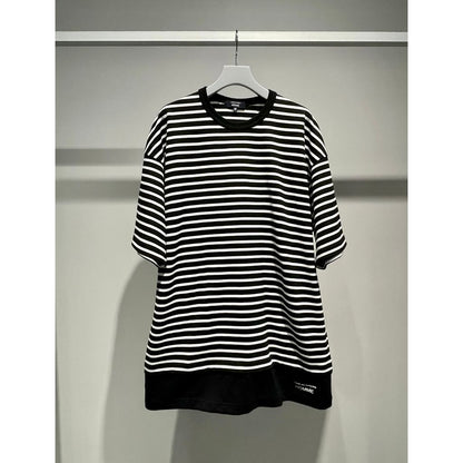 COMME des GARCONS HOMME コットン天竺 ボーダー切替え TEE（BLACK）