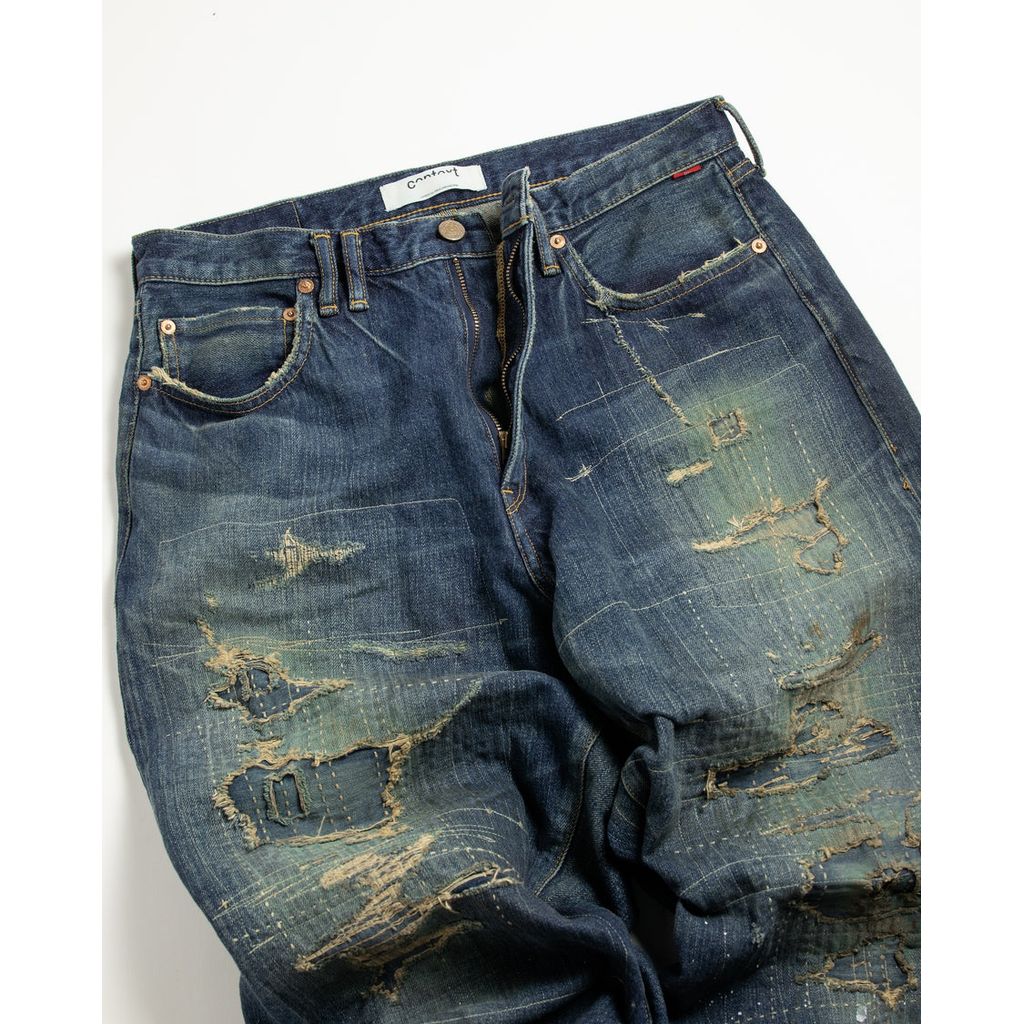 ANACHRONORM AN401 HARD REMAKED REGULAR TAPERED 5P PANTS INDIGO (REMAKE)