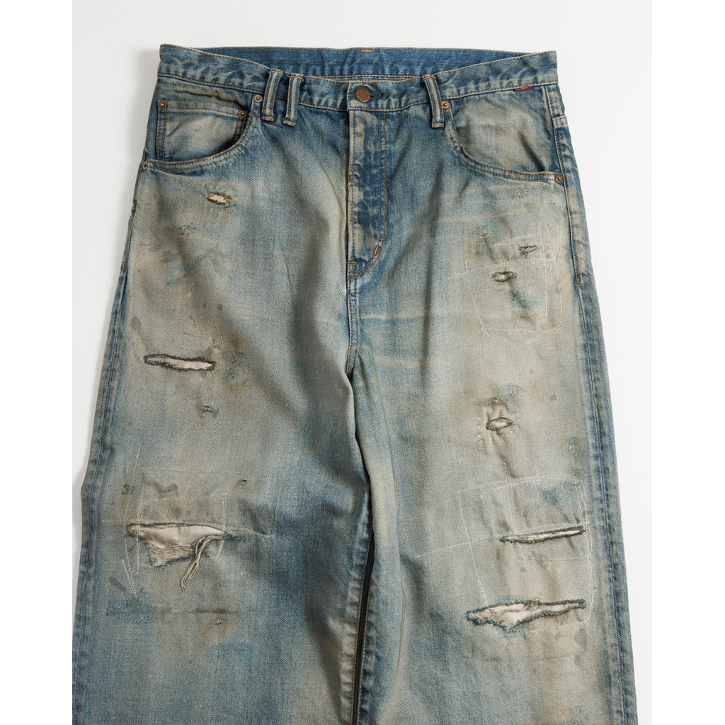 ANACHRONORM REMAKED WIDE 5P DENIM PANTS LIGHT INDIGO