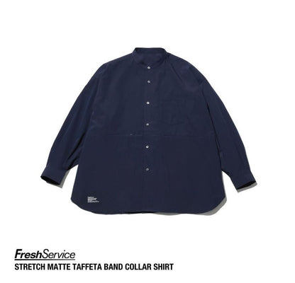 FreshService "STRETCH MATTE TAFFETA BAND COLLAR SHIRT"