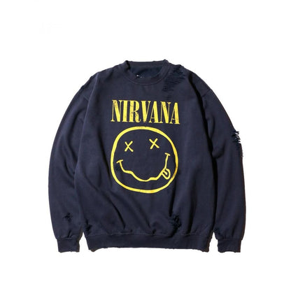 THRIFTY LOOK WORN-OUT BAND CREW SWEAT NIRVANA
