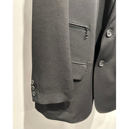 Y's for men WOOL GABARDINE COAT WITH STAND FRONT COLLAR