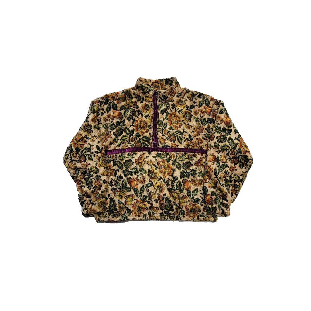 VOO / ジャケット/--/ポリエステル/BLK/花柄/VOO-1220SP VOO FLOWER FLEECE P.O – MAROON WEBSTORE
