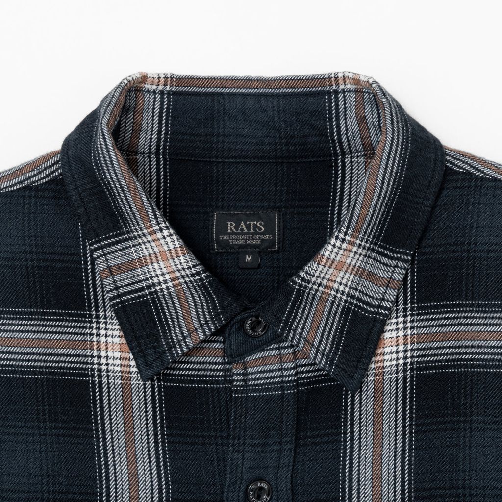 RATS COTTON RAYON CHECK SHIRT