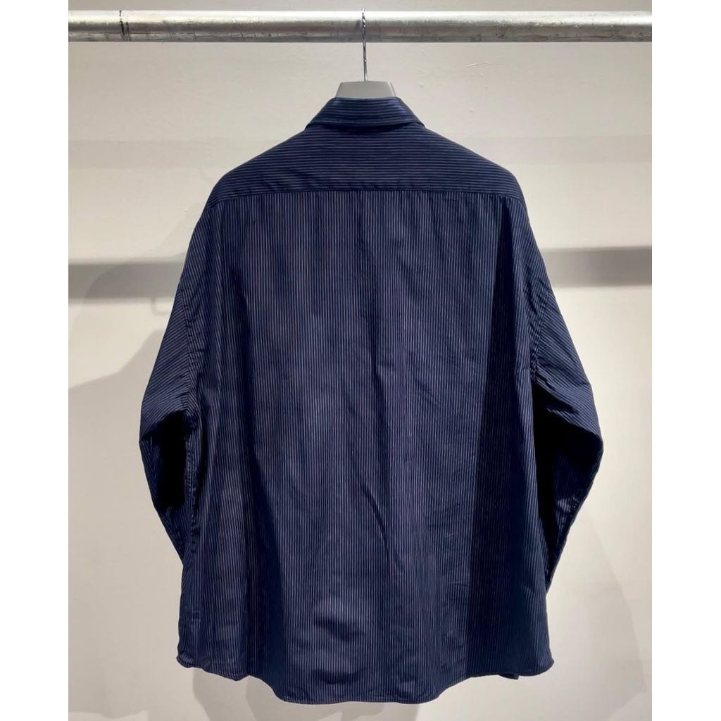 PORTER CLASSIC ROLL UP PIN STRIPE SHIRT（NAVY）