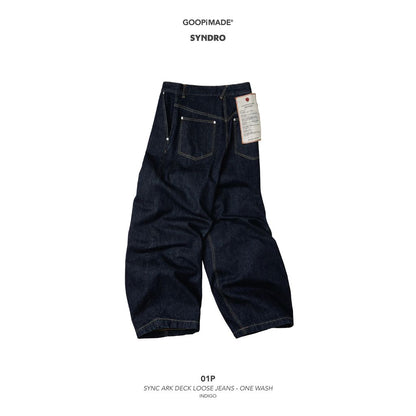 GOOPiMADE 01P-SYNC ARK DECK LOOSE JEANS - ONE WASH
