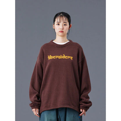 Liberaiders  WOVEN LOGO KNIT SWEATER 774012503