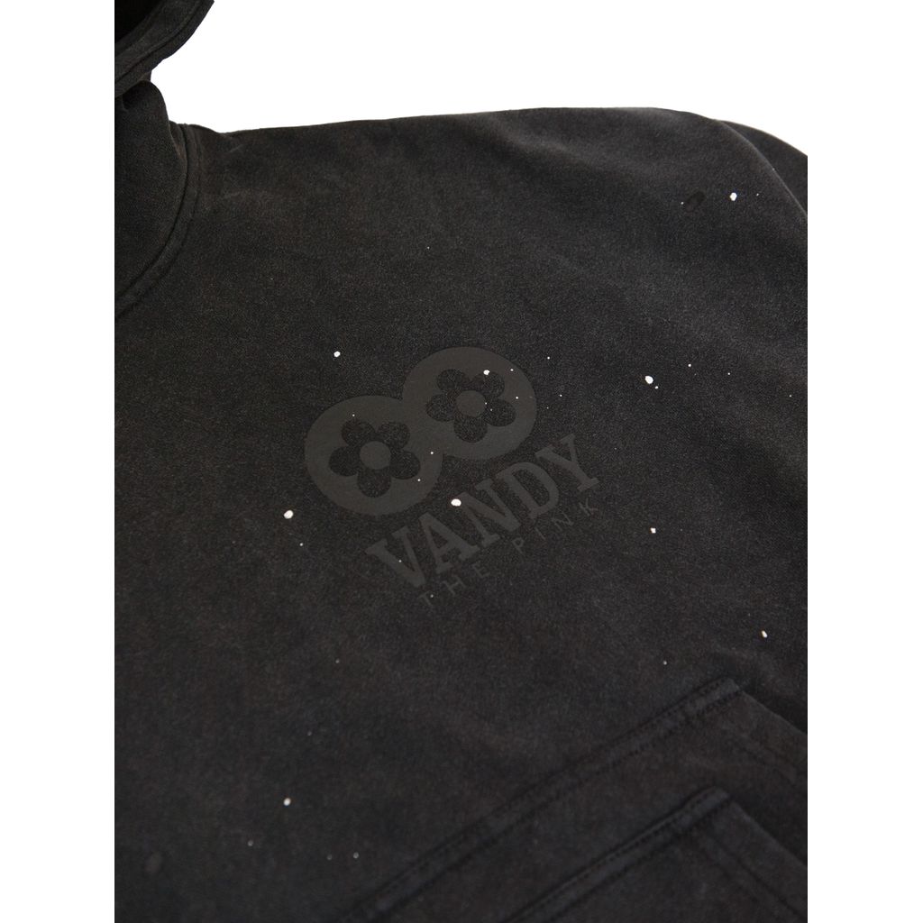 VANDY THE PINK Washed paint Splash Flower Hoodie