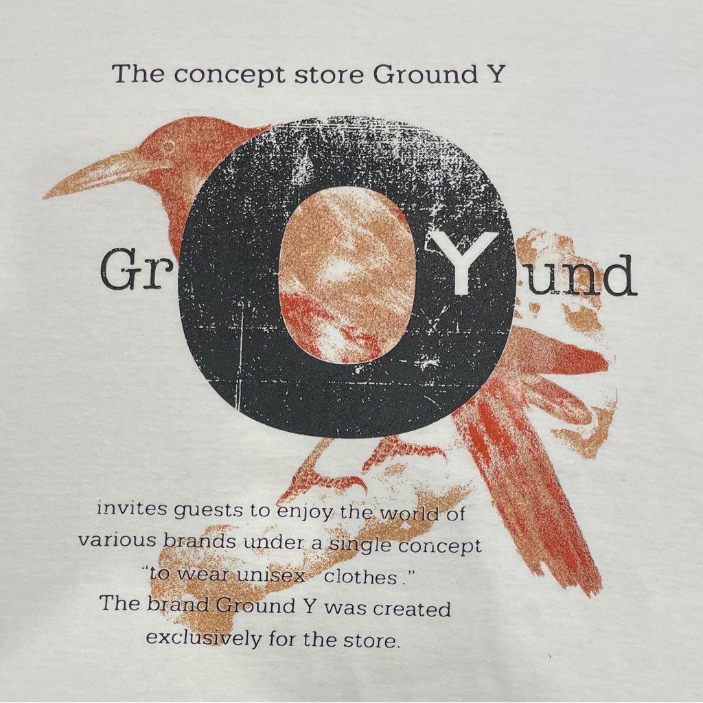 Ground Y COTTON JERSEY CROW T-SHIRT