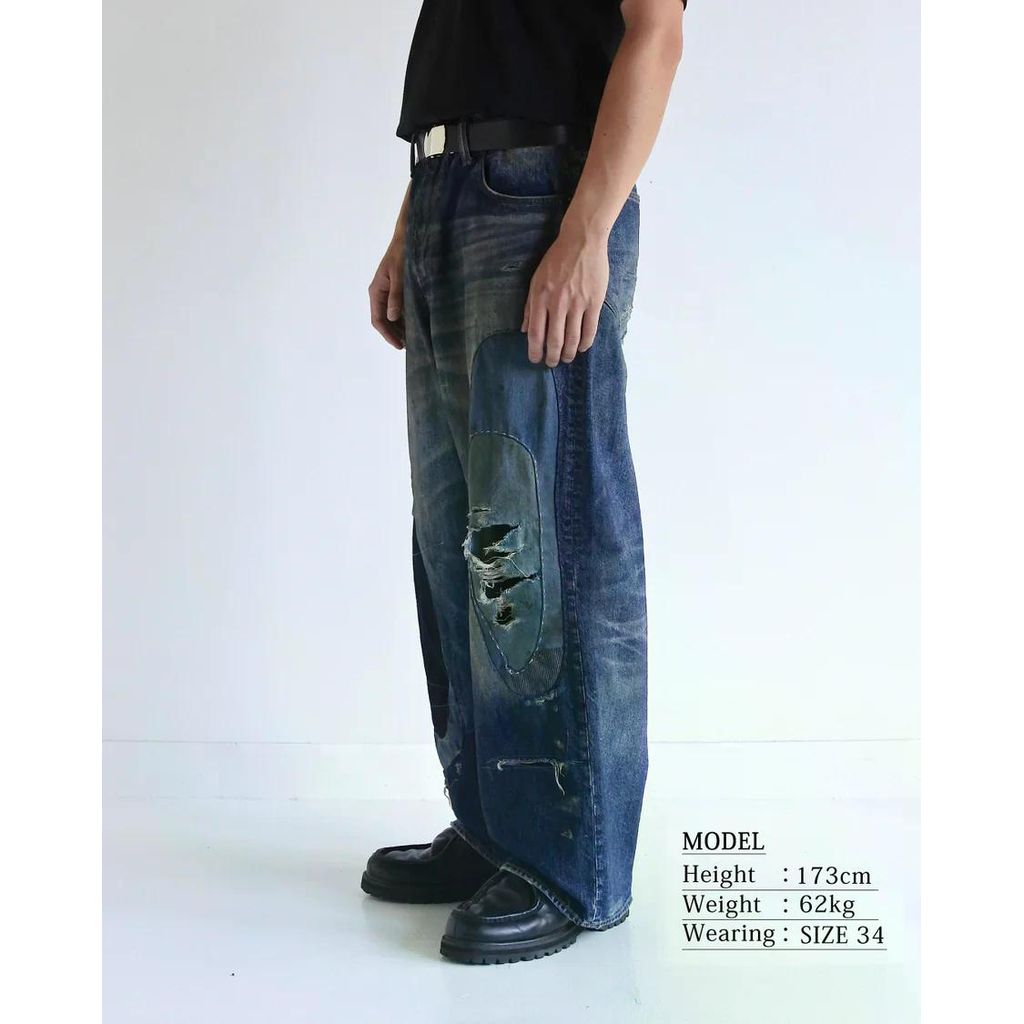 ANACHRONORM REMAKED WIDE 5P DENIM PANTS INDIGO – MAROON WEBSTORE