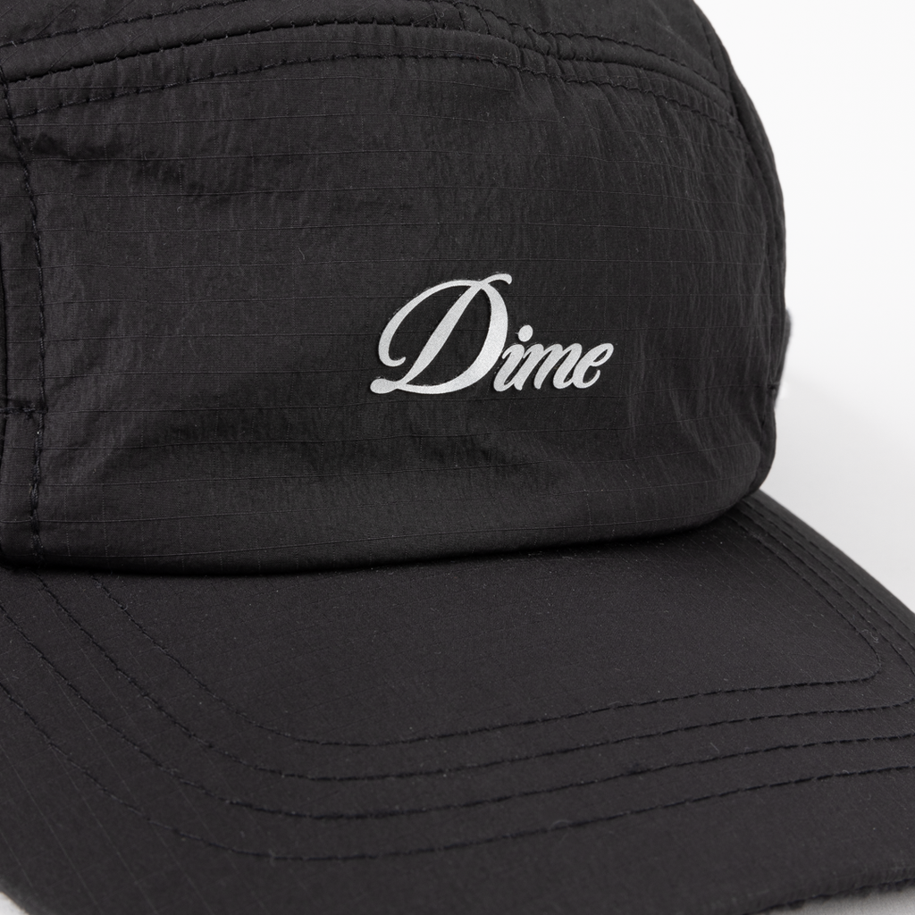 Dime Cursive Earflap Cap  Black