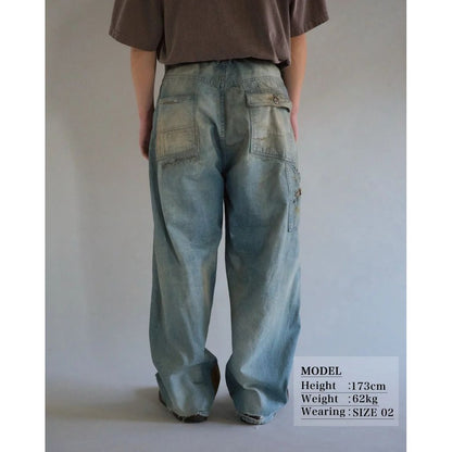 ANACHRONORM REMAKED DOUBLEKNEE DENIM PAINTER PANTS INDIGO (REMAKE)