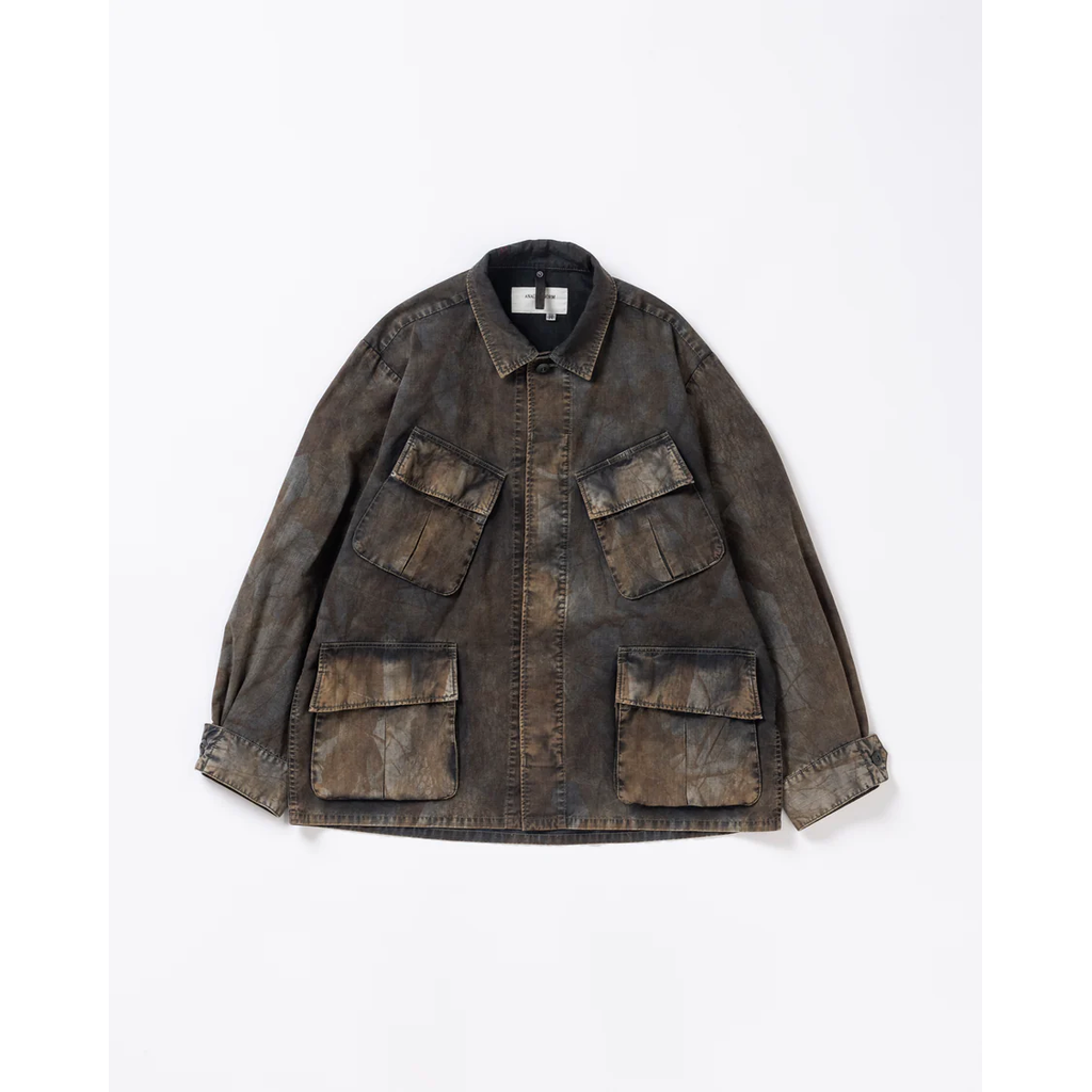 ANACHRONORM  AN374-B SULFUR DYED RIPSTOP REALTREE FATIGUE JACKET SULFUR BLACK