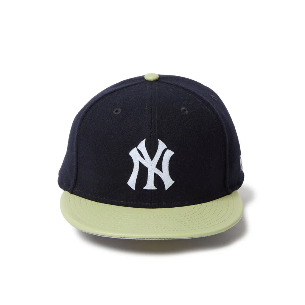 NEW ERA  59FIFTY Powered by GORO NAKATSUGAWA（MIN-NANO） ニューヨーク・ヤンキース メルトン ネイビー ライトグリーンバイザー