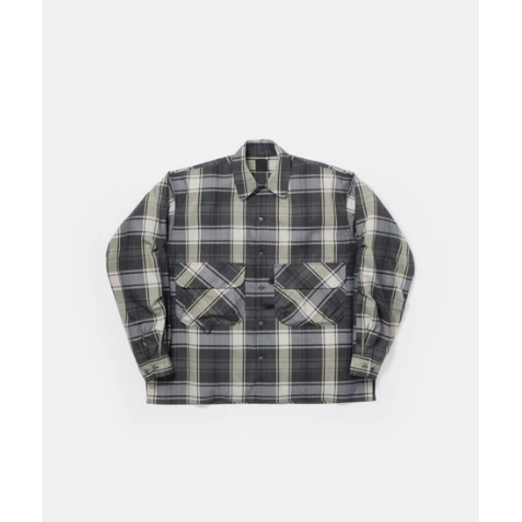 DAIWA PIER39 TECH SPORTS OPEN COLLAR SHIRT L/S BIG TARTAN BE-81026W