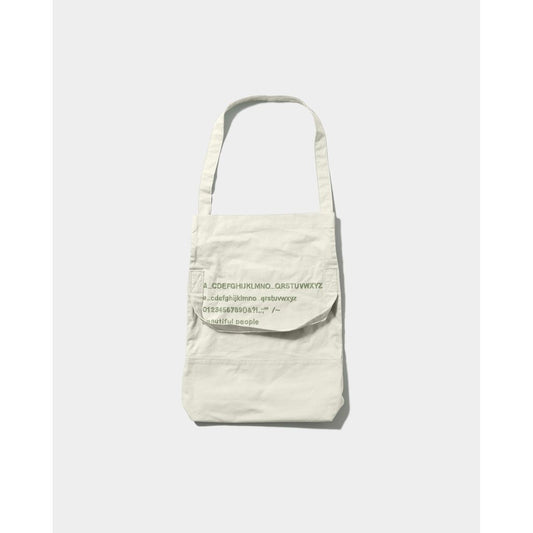 beautiful people  alphabet embroidery flap bag