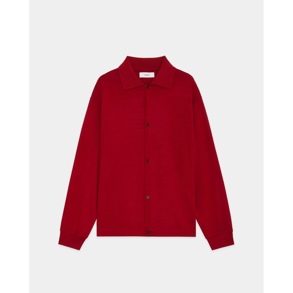 marka  Super 100s Washable Wool Jersey / Shirt Cardigan