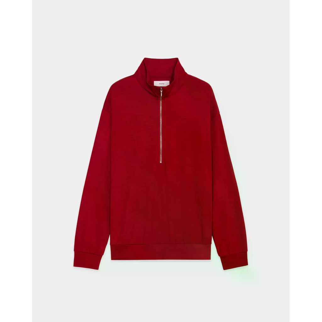 marka  Super 100s Washable Wool Jersey / Half-Zip Stand