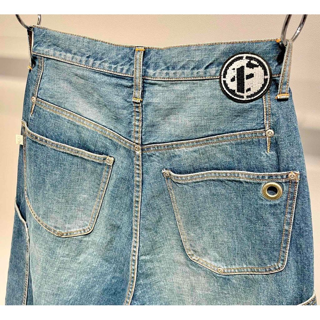 FAF NEWCOMMUNE AGED BAGGY DENIM SHORTS
