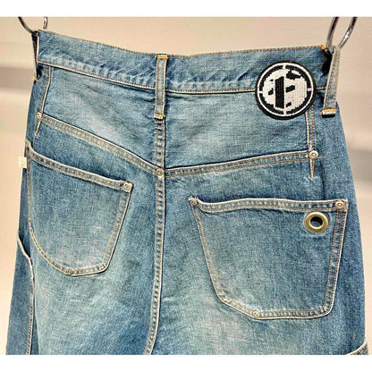FAF NEWCOMMUNE AGED BAGGY DENIM SHORTS