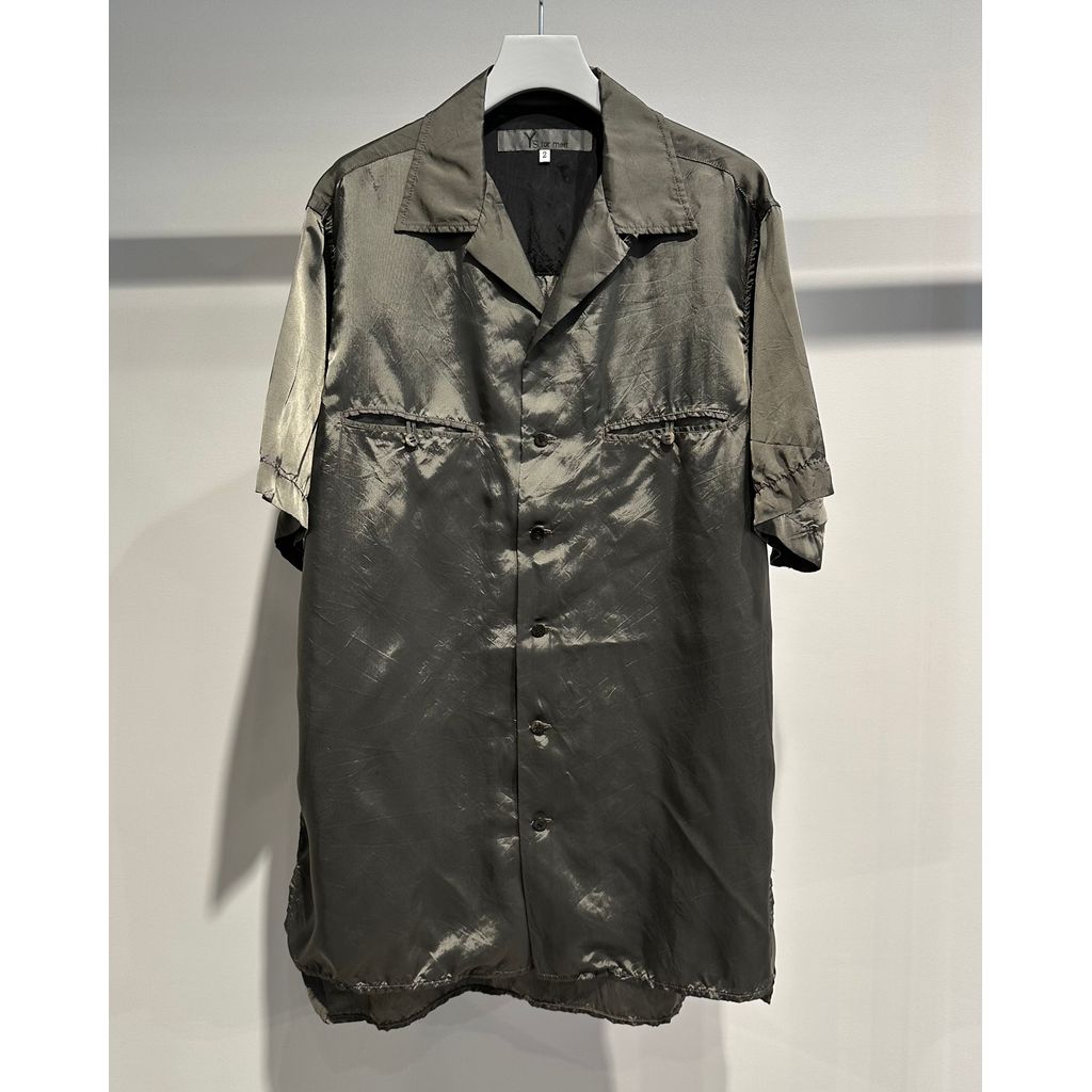 Y's for men CHAIN STITCH OPEN-COLLAR SHORT SLEEVE SHIRT