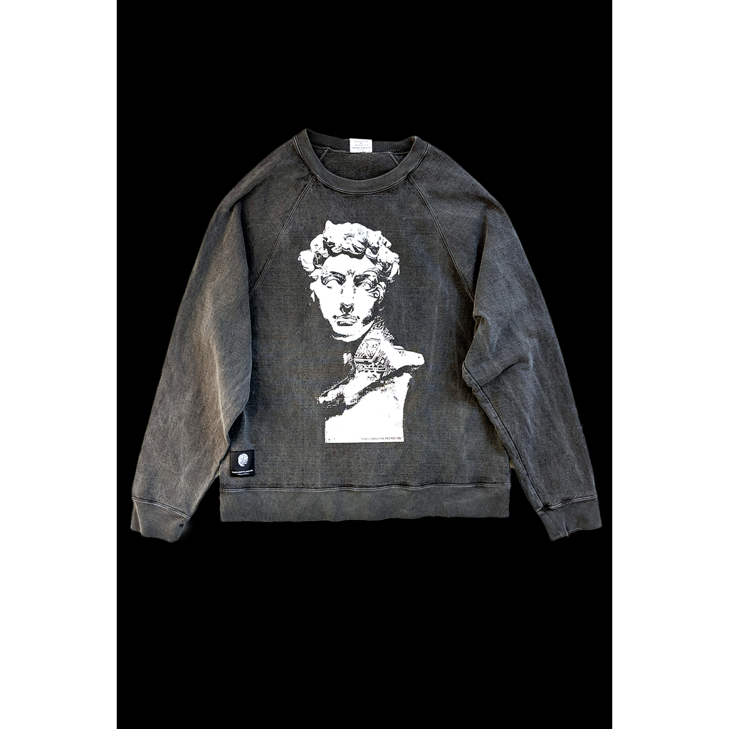 TALKING ABOUT THE ABSTRACTION OVER DYE PRINT RAGLAN TEE